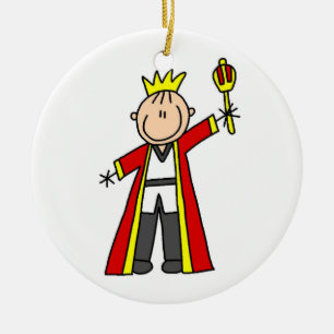 Stick Figure King Ceramic Tree Decoration