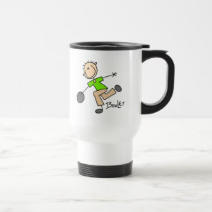 Stick Figure Male Bowler T-shirts and GIfts Travel Mug