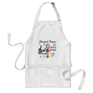 Stick Figure Male Clarinet Player Tshirts and Gift Standard Apron