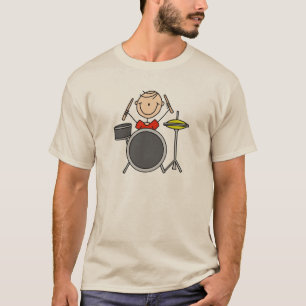 Stick Figure Male Drummer T-shirts and Gifts