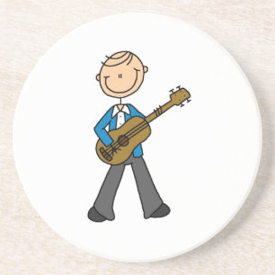 Stick Figure Male Guitar Player T-shirts and Gifts Coaster