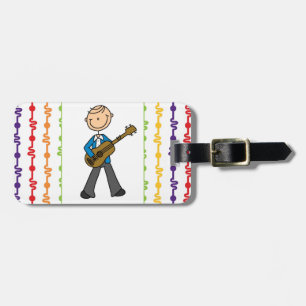 Stick Figure Male Guitar Player T-shirts and Gifts Luggage Tag
