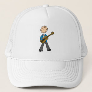 Stick Figure Male Guitar Player T-shirts and Gifts Trucker Hat