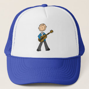 Stick Figure Male Guitar Player T-shirts and Gifts Trucker Hat