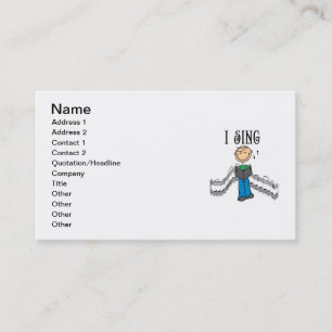 Stick Figure Male I Sing T-shirts and Gifts Business Card