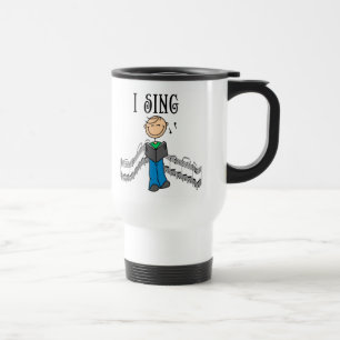 Stick Figure Male I Sing T-shirts and Gifts Travel Mug