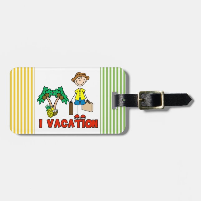 Stick Figure Male I Vacation Luggage Tag (Front Horizontal)