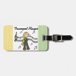 Stick Figure Male Trumpet Player T-shirts and GIft Luggage Tag