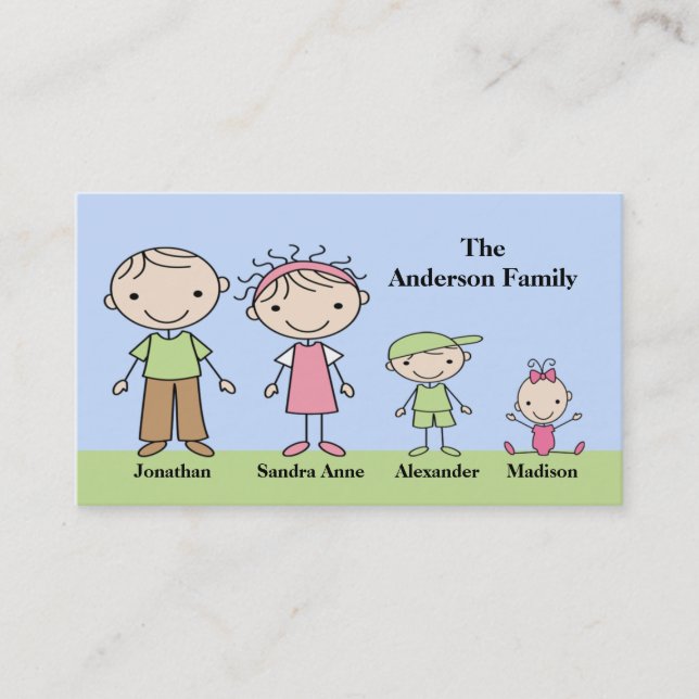 Stick Figure Mummy Calling Cards (Front)