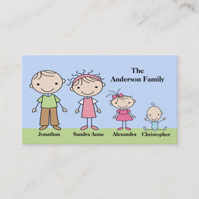 Stick Figure Mummy Calling Cards (Front)