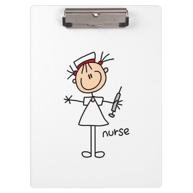 Stick Figure Nurse Clipboard (Front)