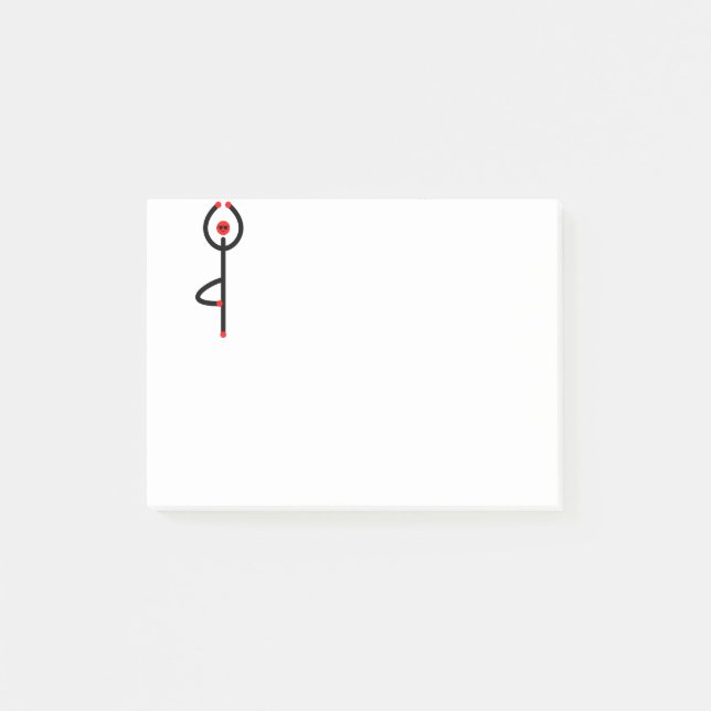 Stick figure of tree yoga pose. post-it notes (Front)