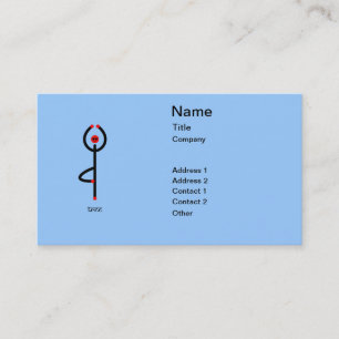 Stick figure of tree yoga pose with Sanskrit text. Business Card