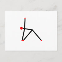 Stick figure of triangle yoga pose.