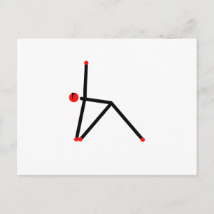 Stick figure of triangle yoga pose. postcard