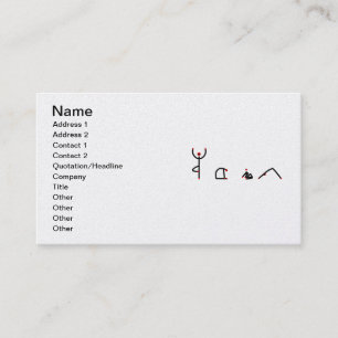 Stick figure of yoga poses spelling YOGA. Business Card