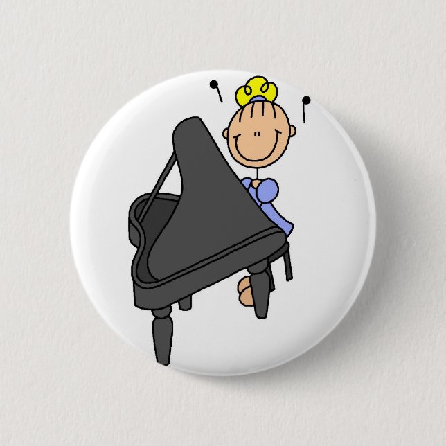 Stick Figure Piano Button (Front)