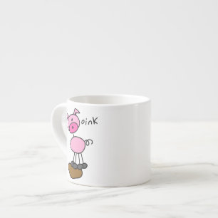 Stick Figure Pig T-shirts and Gifts Espresso Cup