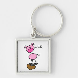 Stick Figure Pig T-shirts and Gifts Key Ring