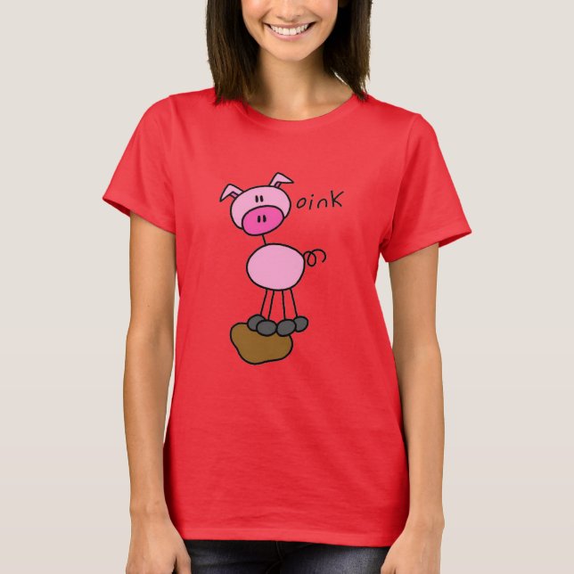 Stick Figure Pig Tshirts and Gifts (Front)