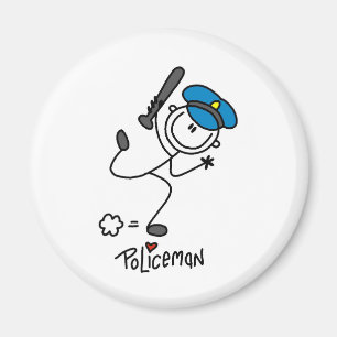 Stick Figure Police Officer Magnet