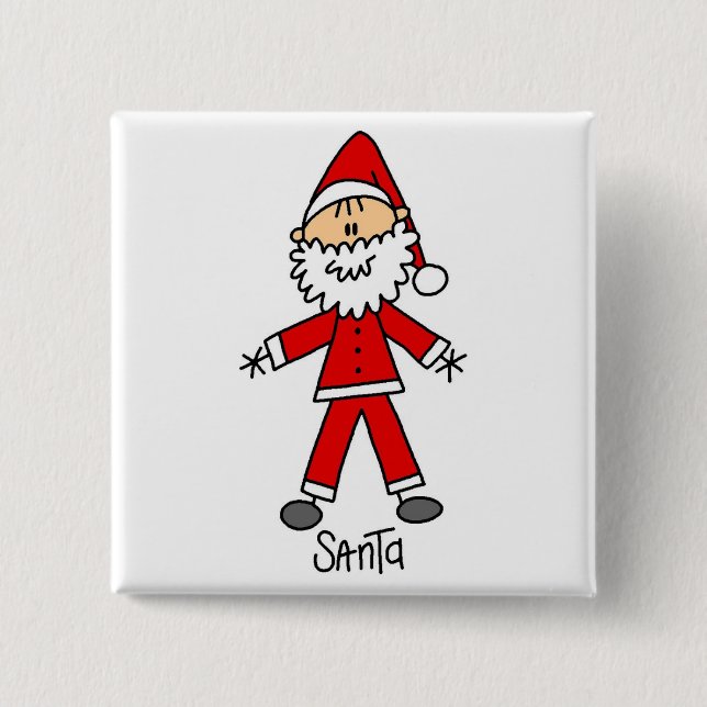 Stick Figure Santa Claus Tshirts and Gifts 15 Cm Square Badge (Front)