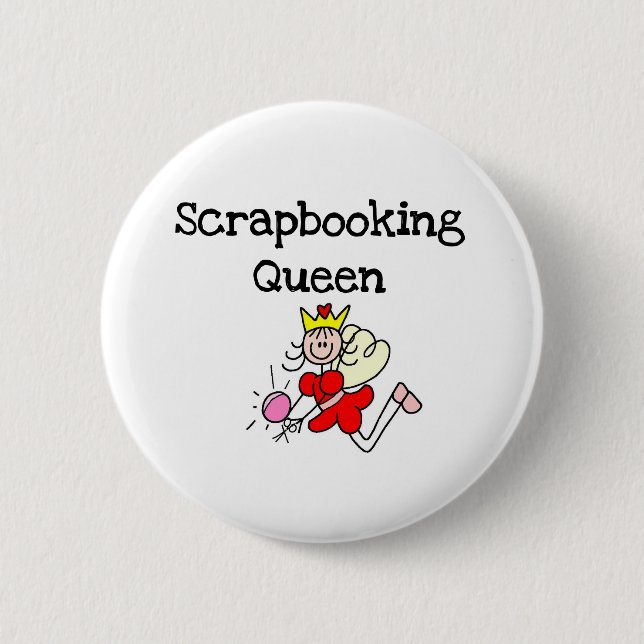 Stick Figure Scrapbook Queen 6 Cm Round Badge (Front)