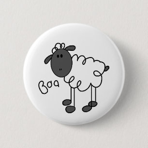 Stick Figure Sheep 6 Cm Round Badge