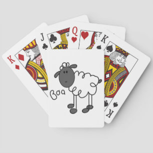 Stick Figure Sheep T-shirts and Gifts Playing Cards