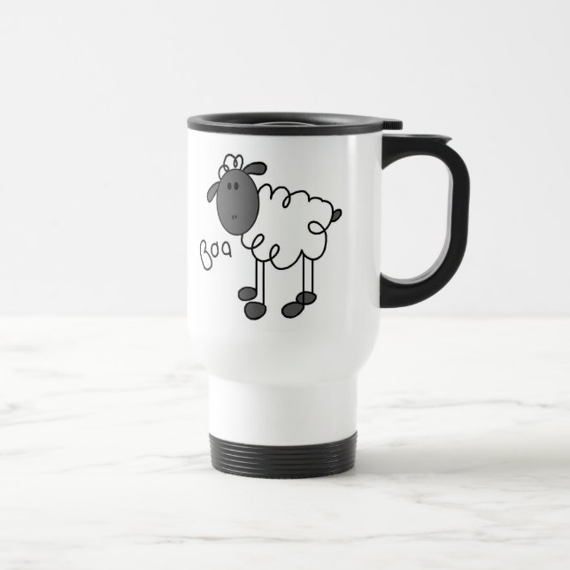 Stick Figure Sheep T-shirts and Gifts Travel Mug (Right)
