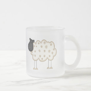 Stick Figure Sheep tshirts and Gifts Frosted Glass Coffee Mug