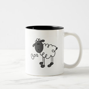 Stick Figure Sheep Tshirts and Gifts Two-Tone Coffee Mug