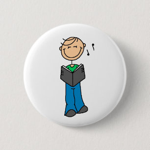 Stick Figure Singer Button