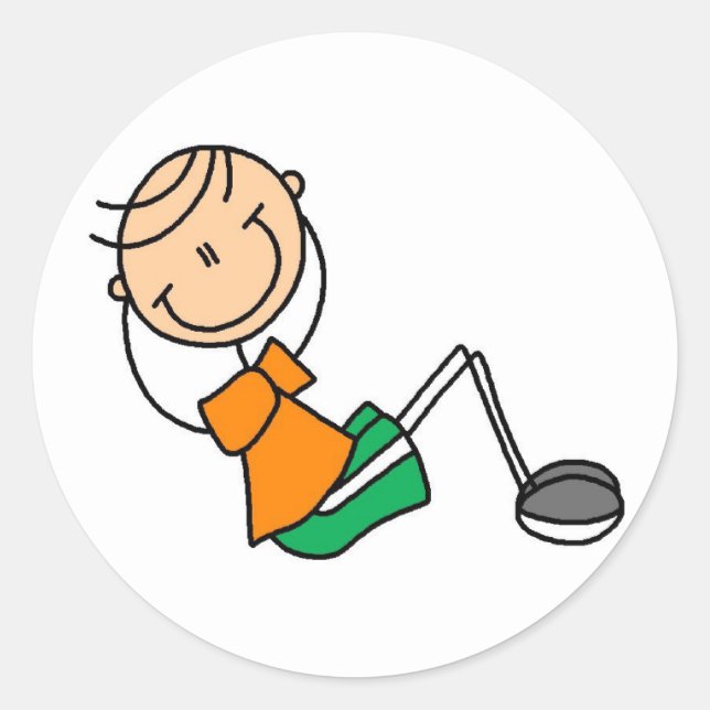 Stick Figure Sit Ups Sticker (Front)