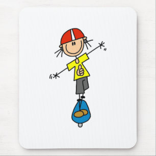 Stick Figure Skateboarder Mouse Pad