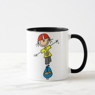 Stick Figure Skateboarder Mug