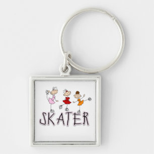 Stick Figure Skater Tshirts and Gifts Key Ring