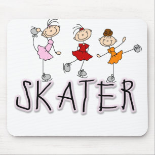 Stick Figure Skater Tshirts and Gifts Mouse Pad