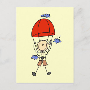 Stick Figure Sky Diver Tshirts and Gifts Postcard