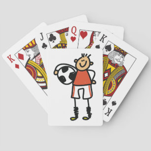 Stick Figure Soccer Boy Football Player Playing Cards