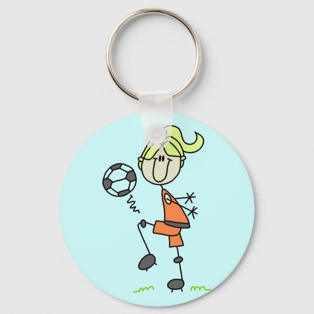 Stick Figure Soccer Tshirts and Gifts Key Ring (Front)