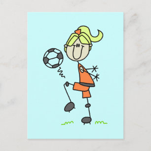 Stick Figure Soccer Tshirts and Gifts Postcard