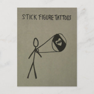 STICK FIGURE TATTOOS POSTCARD