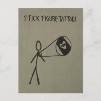 STICK FIGURE TATTOOS POSTCARD