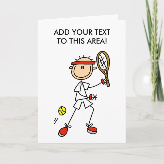 Stick Figure Tennis Player Card (Front)