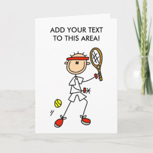 Stick Figure Tennis Player Card