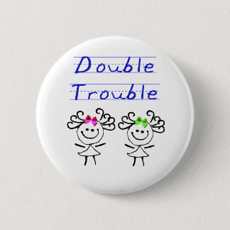 Stick Figure Twin girls 6 Cm Round Badge
