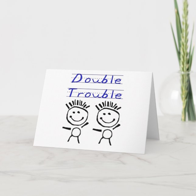 Stick Figure Twins Card (Front)