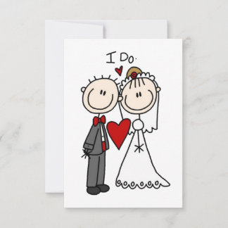 Stick Figure Wedding Couple Add Your Own Greeting Invitation
