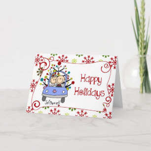 Stick Figure Wedding Couple Christmas Holiday Card